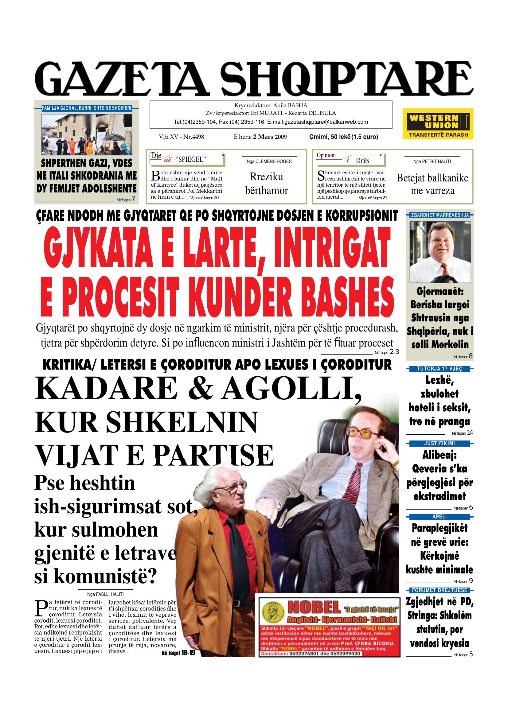 Gazeta Shqiptare 2009-03-02